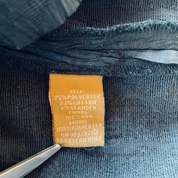 Ali Ro Black & Gray Silk Paneled Colorblock Dolman Sleeve Knee Length Dress 10 - Picture 5 of 9